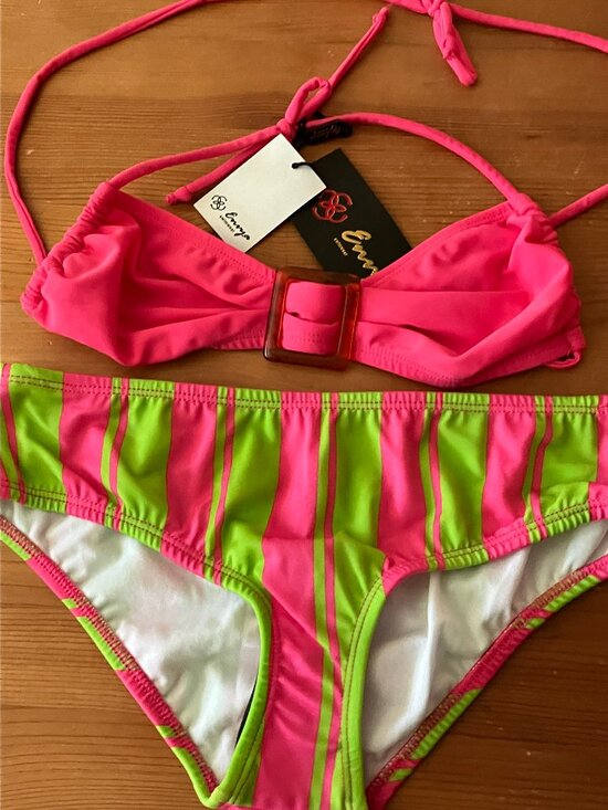 Envya Other - ENVYA Ladies' Swimwear two-piece bikini set Hot Pink triangle holter top Sz 8/M